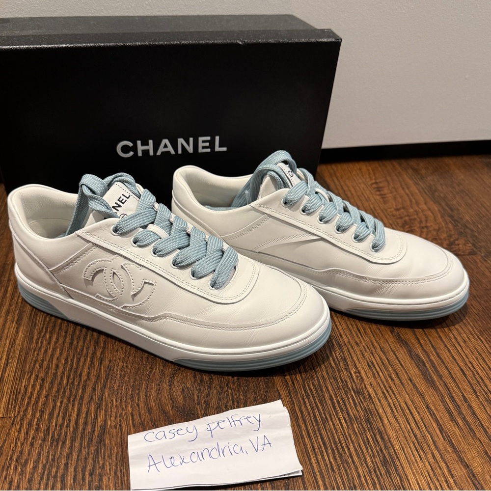 Chanel Sport Skater Sneakers Blue and White 37.5
